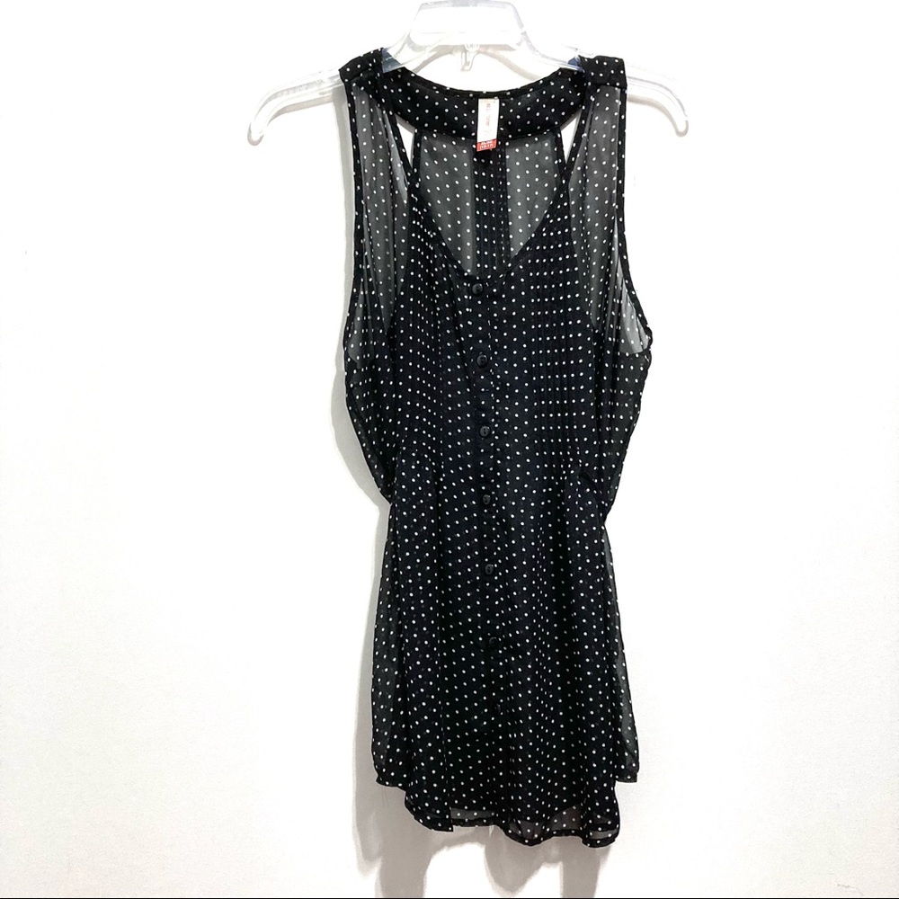 No Boundaries Polka Dot Black Sleeveless Top